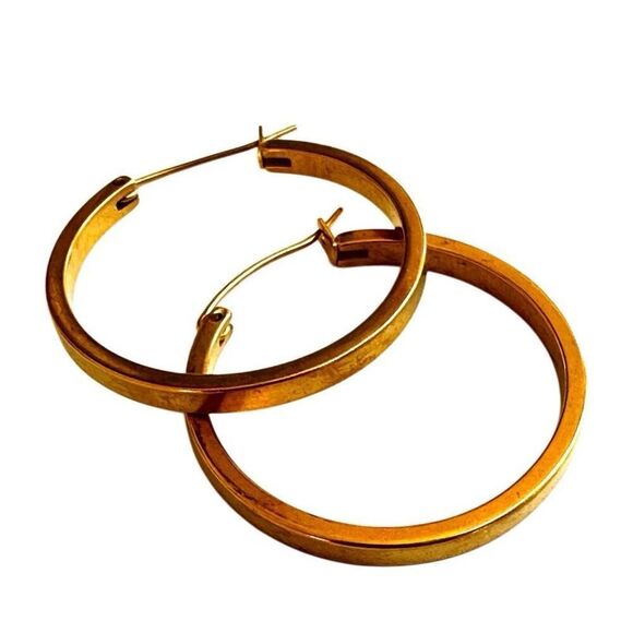 Gold plated  hoop earrings - Picture 7 of 8